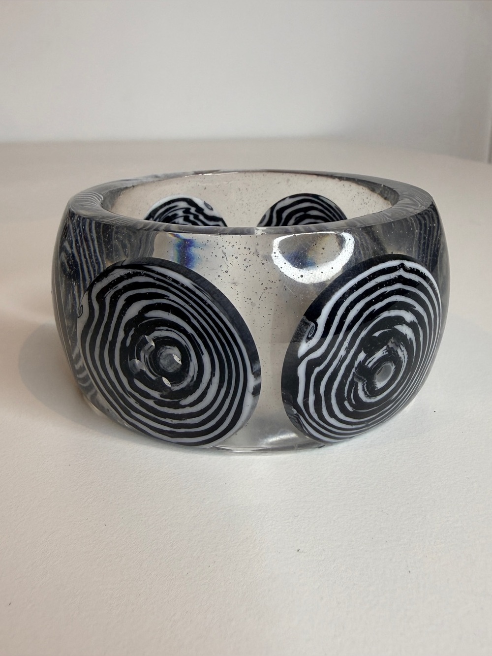 Swirly button bangle